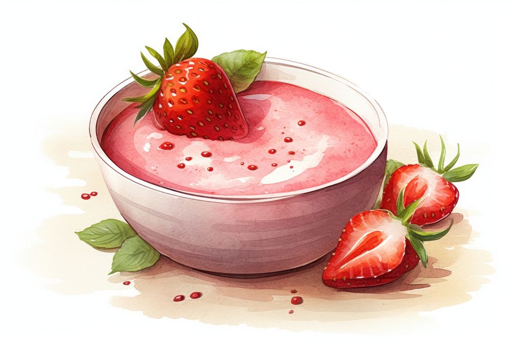 Strawberry smoothie dessert fruit. AI generated Image by rawpixel.