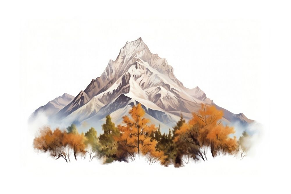 Mountain painting landscape outdoors. AI generated Image by rawpixel.