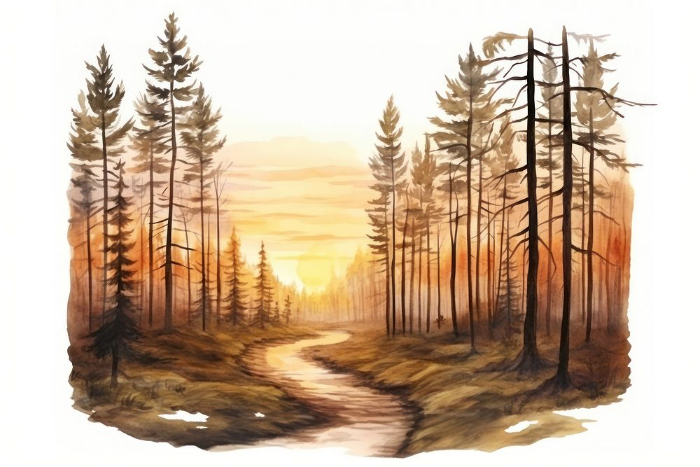 Forest wilderness landscape sunlight. AI generated Image by rawpixel.