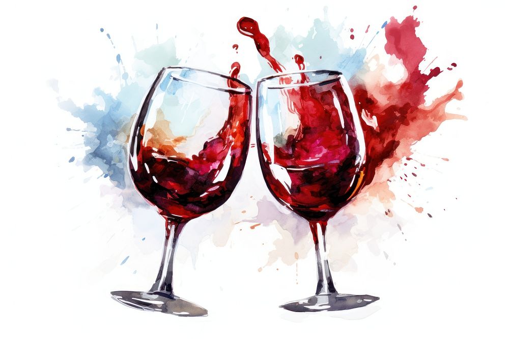 Wine glass drink white background. AI generated Image by rawpixel.