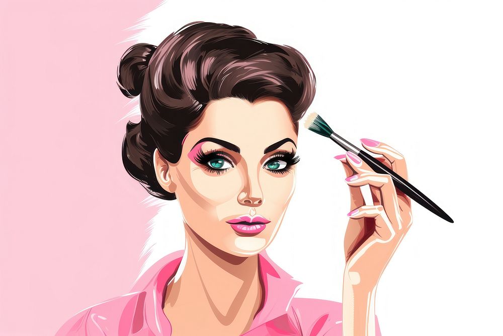 Drawing cosmetics sketch makeup. AI generated Image by rawpixel.