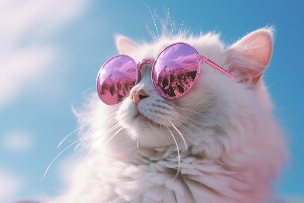 Sunglasses mammal animal pink. 