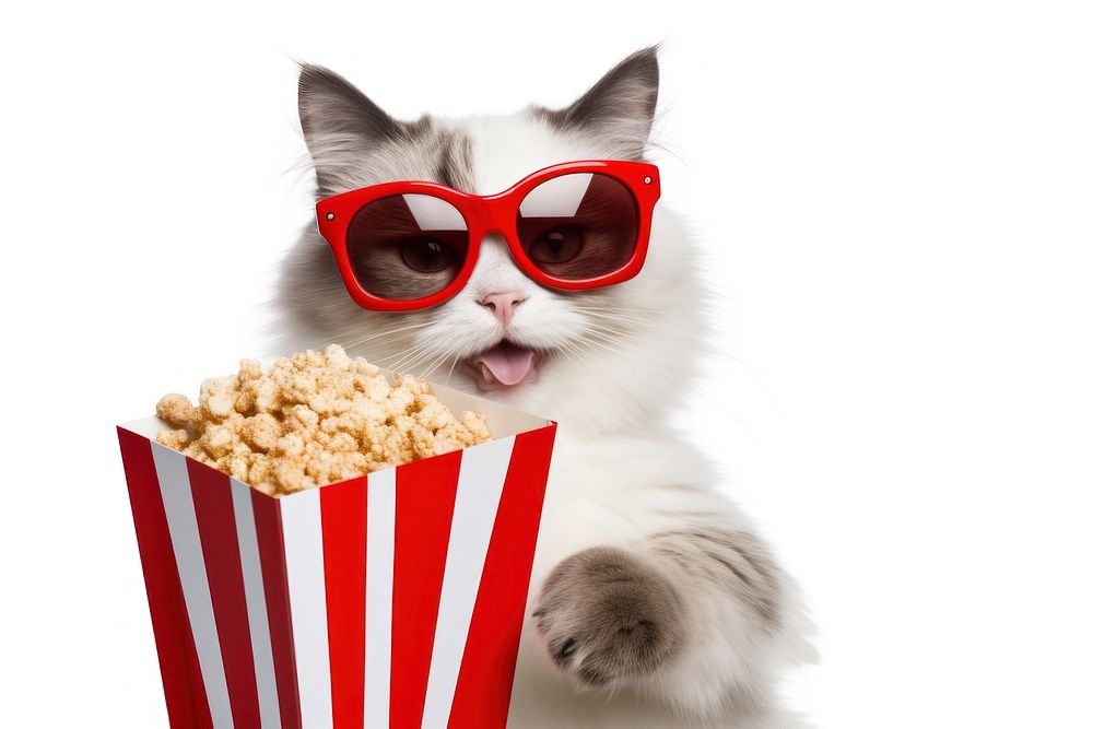 Popcorn sunglasses mammal animal. AI generated Image by rawpixel.
