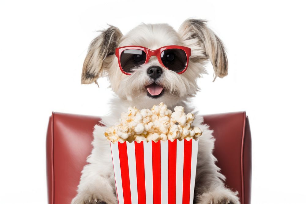 Glasses popcorn dog mammal. 