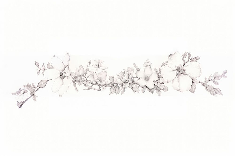 Pattern drawing sketch flower. AI generated Image by rawpixel.