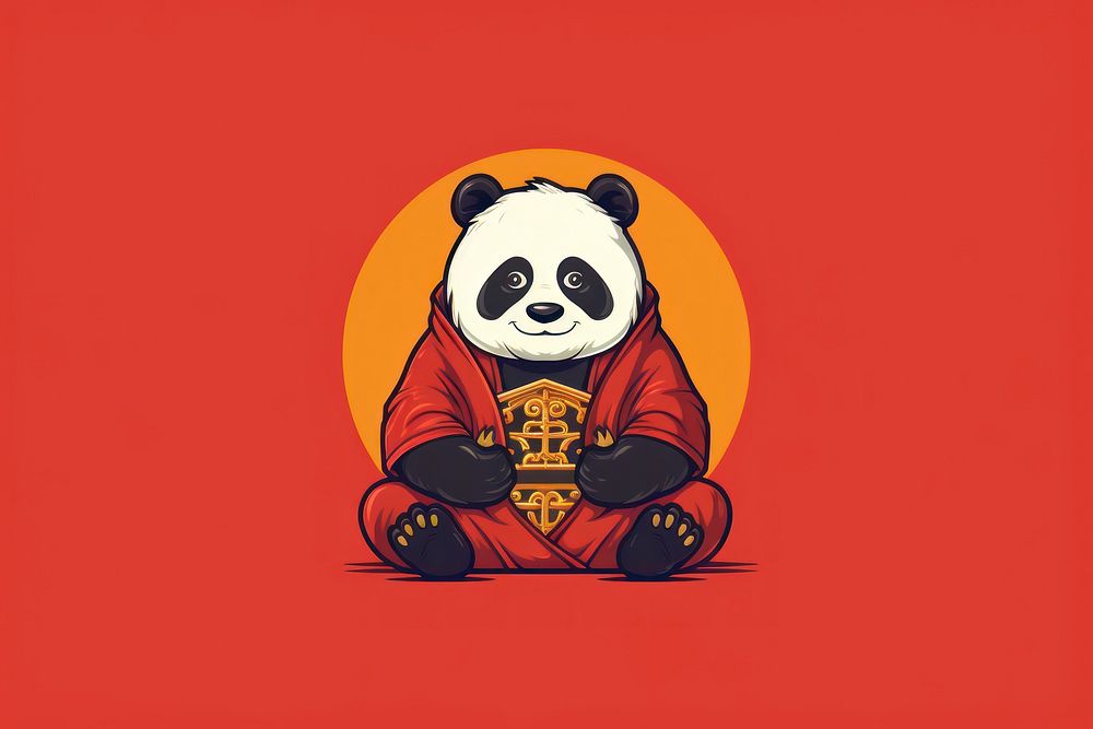 Cartoon panda bear representation. AI generated Image by rawpixel.