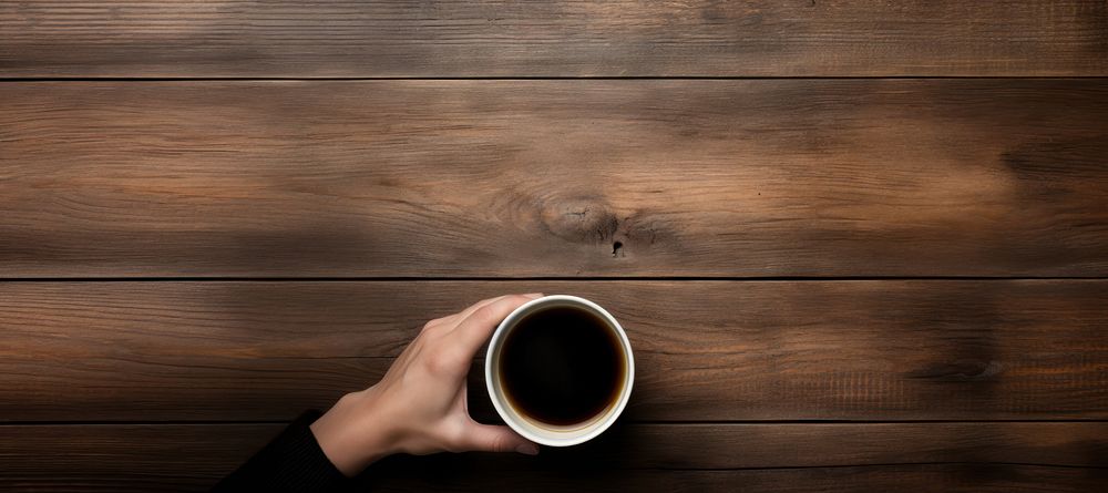 Coffee cup drink table. 