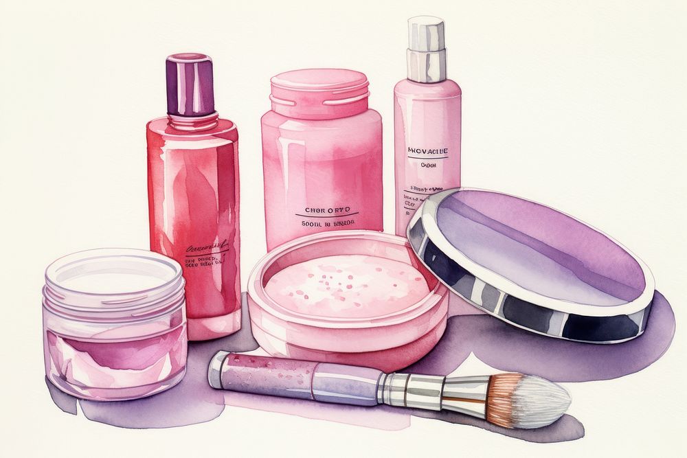 Cosmetics lipstick perfume bottle. AI generated Image by rawpixel.