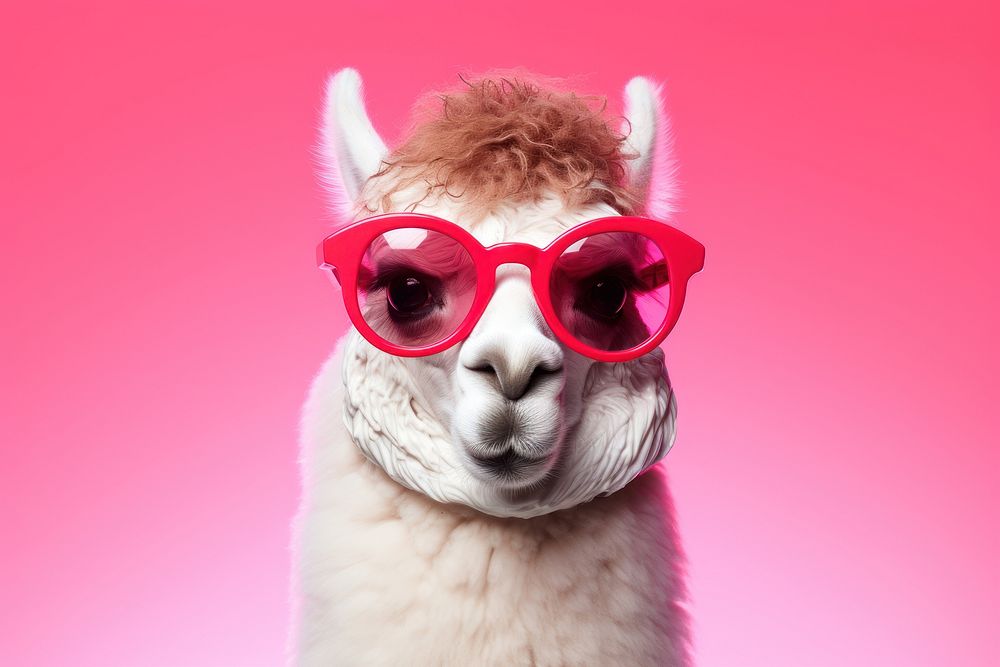 Sunglasses alpaca mammal animal. AI generated Image by rawpixel.
