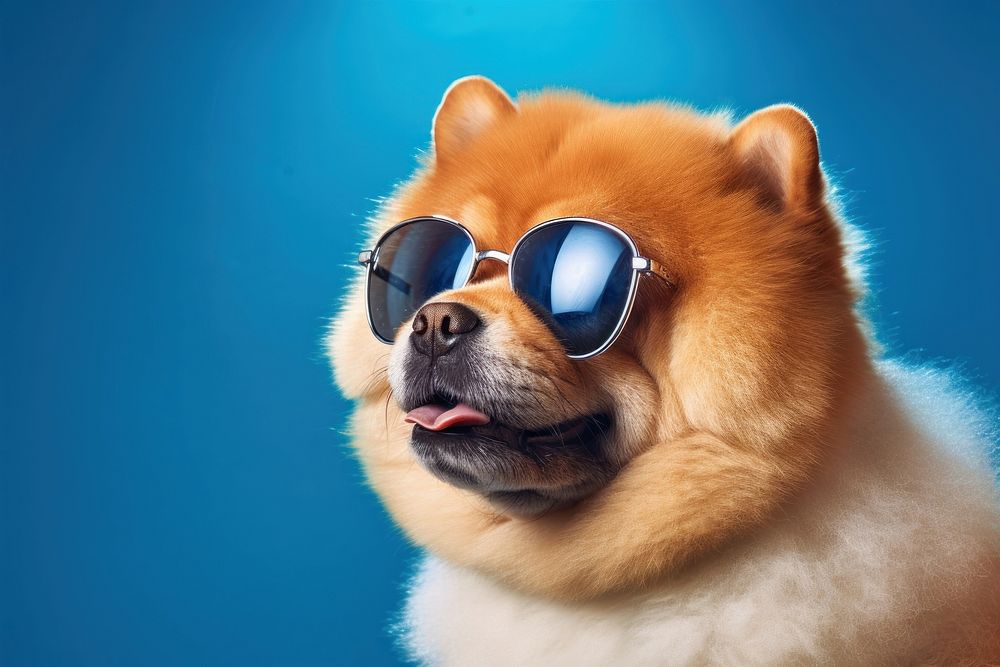 Sunglasses mammal animal puppy. AI generated Image by rawpixel.