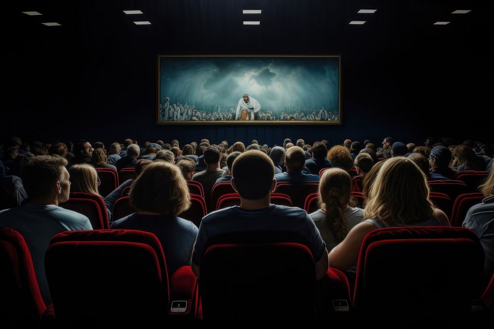 Auditorium audience theater adult. AI generated Image by rawpixel.
