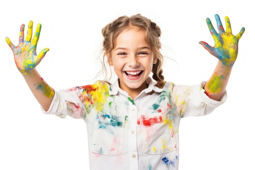 Showing smile paint child. AI generated Image by rawpixel.
