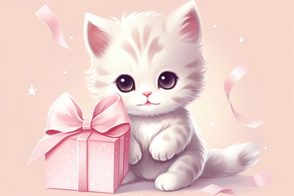 Kitten mammal animal gift. AI generated Image by rawpixel.