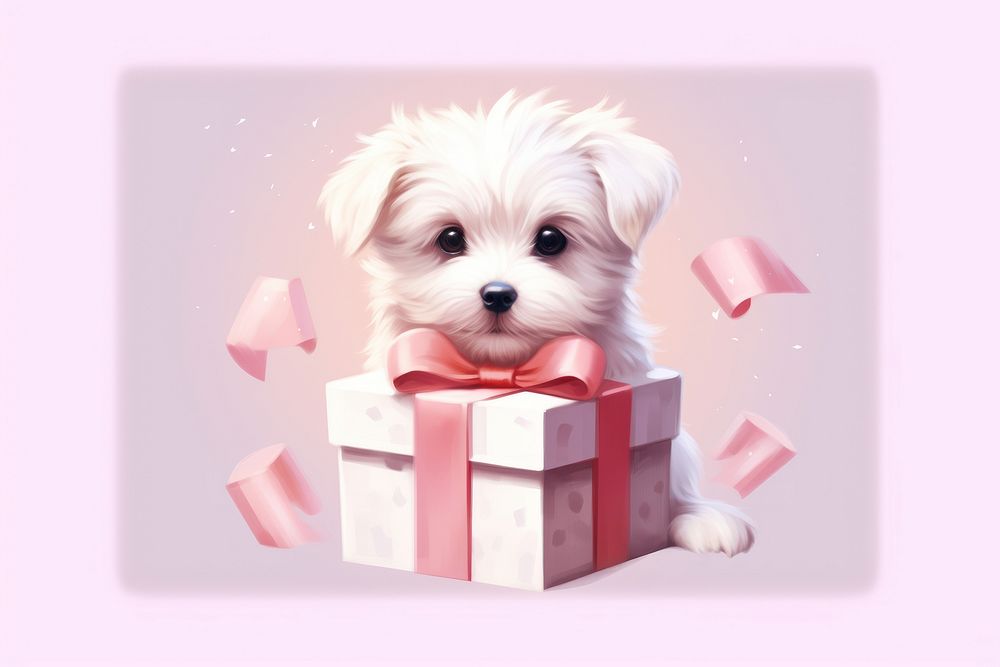 Puppy mammal animal gift. AI generated Image by rawpixel.