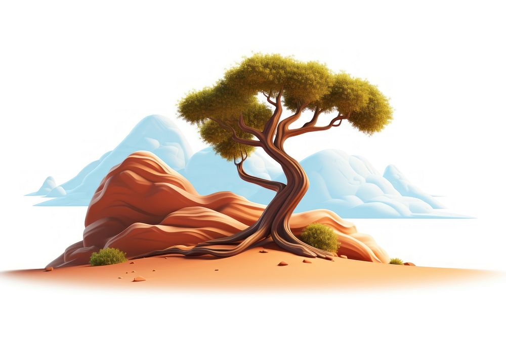 Desert tree landscape outdoors. AI generated Image by rawpixel.