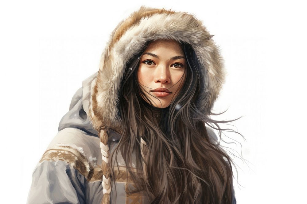 Siberia portrait hood coat. AI generated Image by rawpixel.