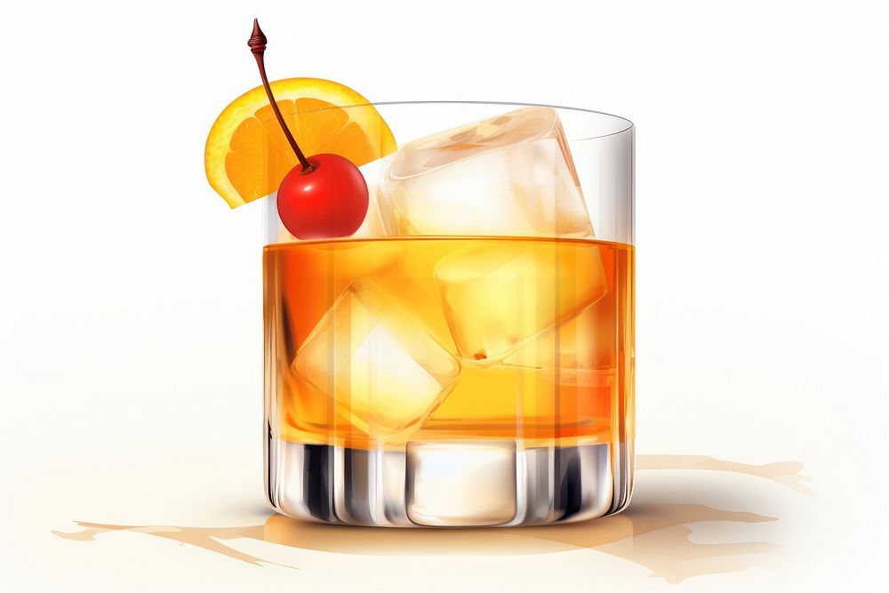 Cocktail whiskey drink fruit. AI generated Image by rawpixel.