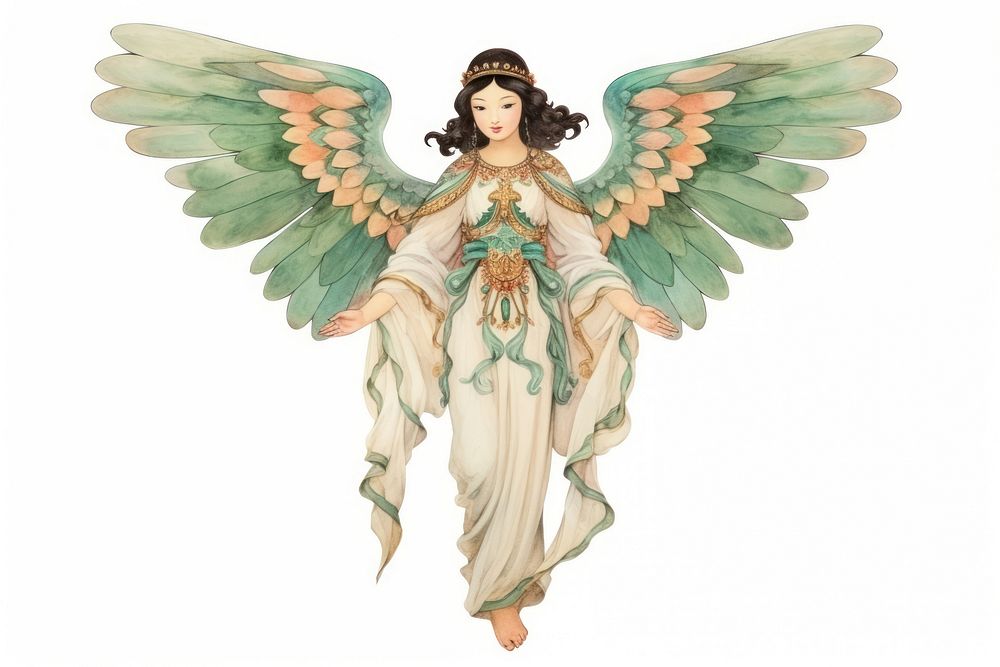 Angel adult white background representation. AI generated Image by rawpixel.
