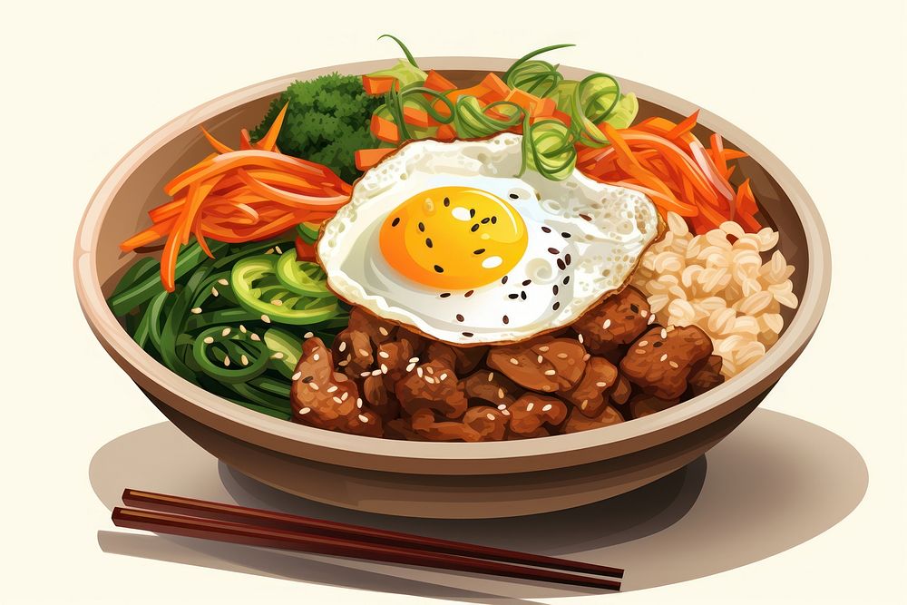 Chopsticks meal food dish. AI generated Image by rawpixel.