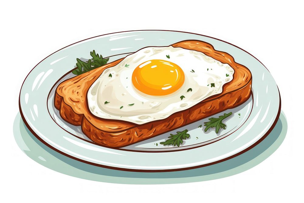 Egg bread plate meal. AI generated Image by rawpixel.