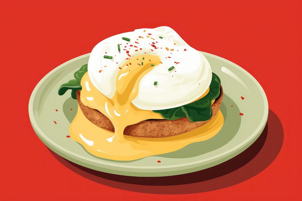 Egg plate food meal. AI generated Image by rawpixel.