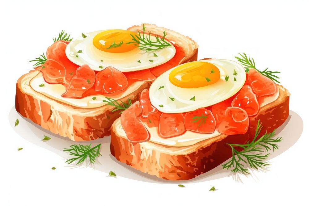 Food meal egg prosciutto. AI generated Image by rawpixel.