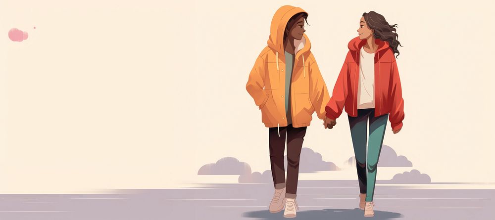 Walking adult hand togetherness. AI generated Image by rawpixel.