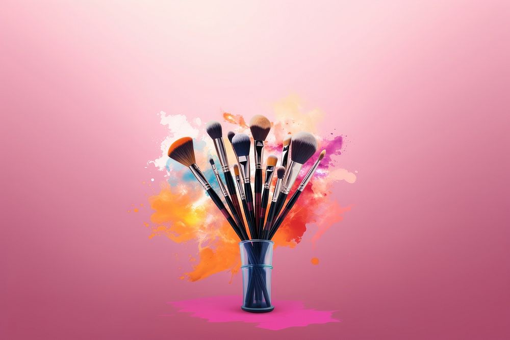 Brush cosmetics paintbrush creativity. AI generated Image by rawpixel.