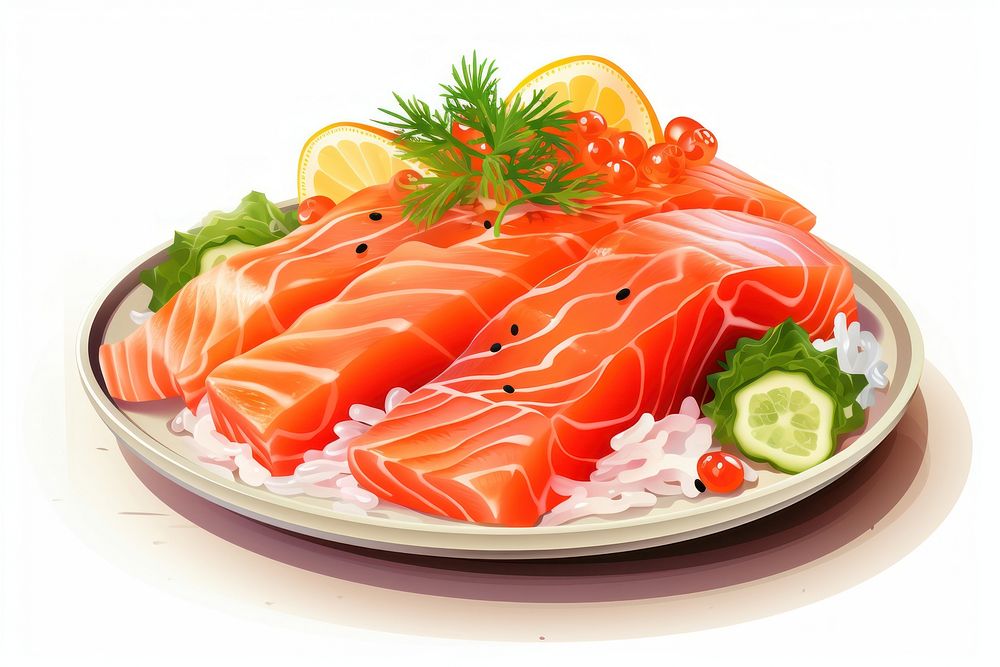 Seafood salmon vegetable freshness. AI generated Image by rawpixel.