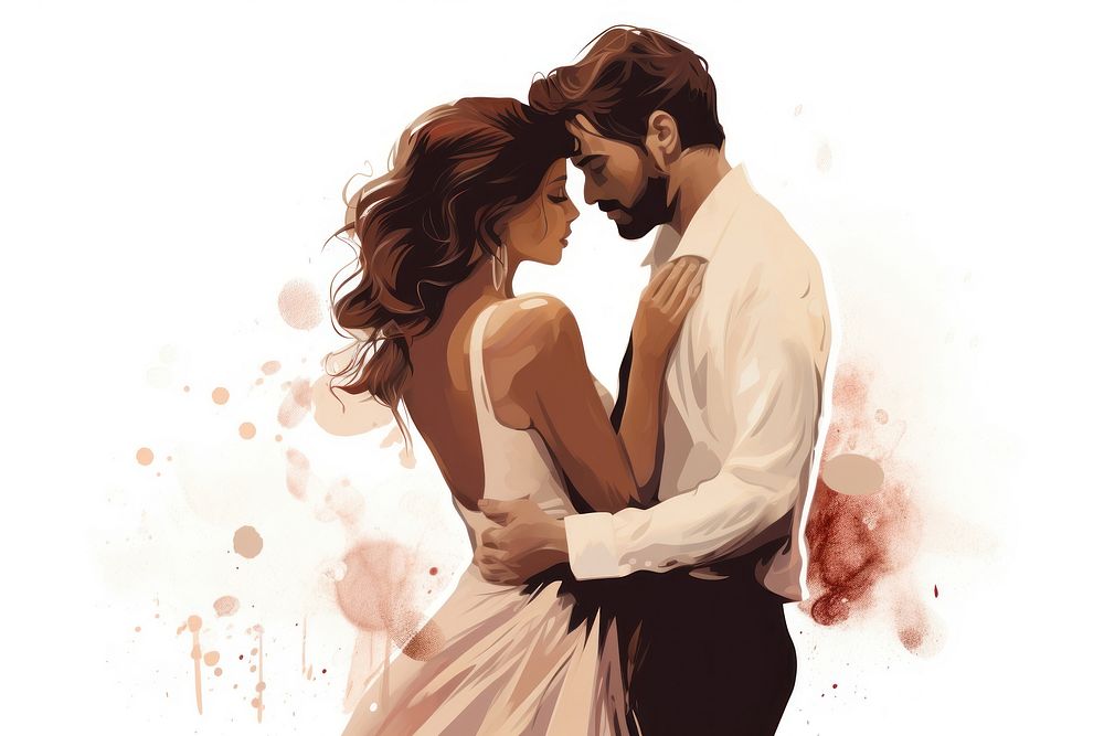 Romantic kissing wedding adult. AI generated Image by rawpixel.
