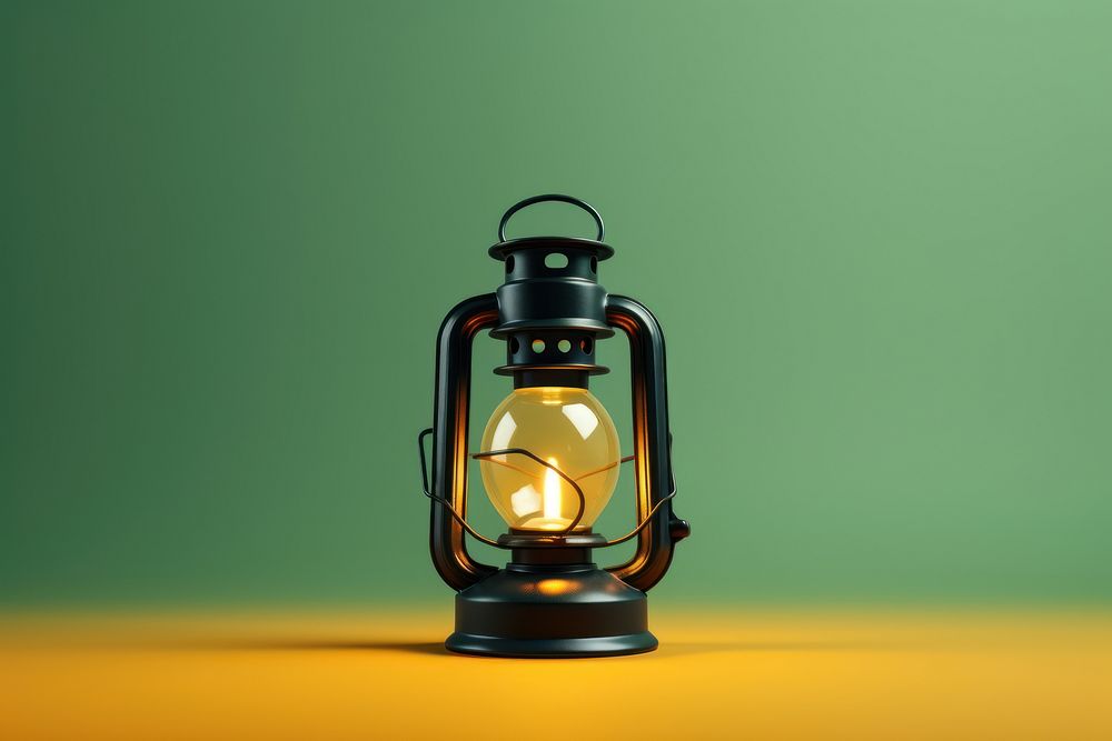 Lantern lamp illuminated filament. AI generated Image by rawpixel.