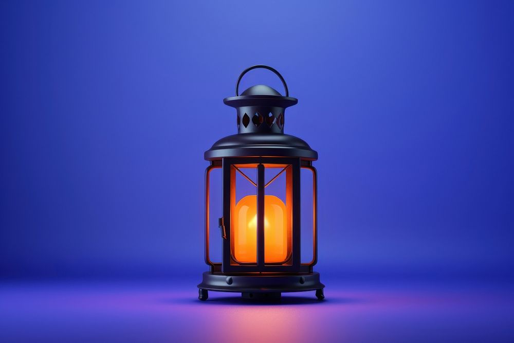 Lantern lamp illuminated darkness. AI generated Image by rawpixel.