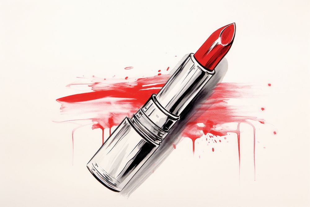 Lipstick cosmetics splattered fashion. AI generated Image by rawpixel.