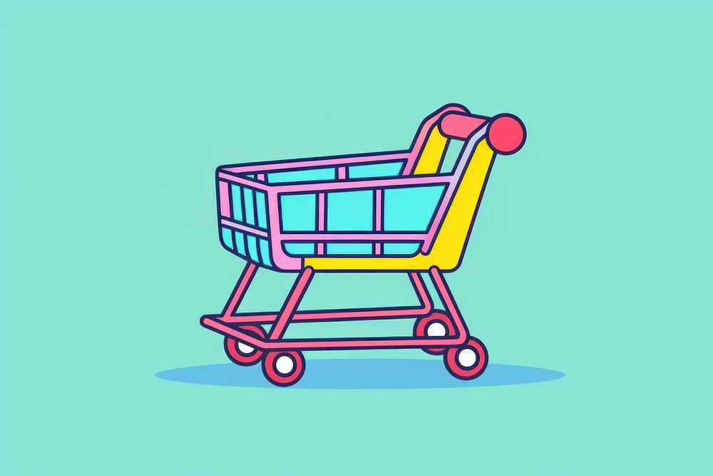 Shopping cart vehicle line transportation. AI generated Image by rawpixel.