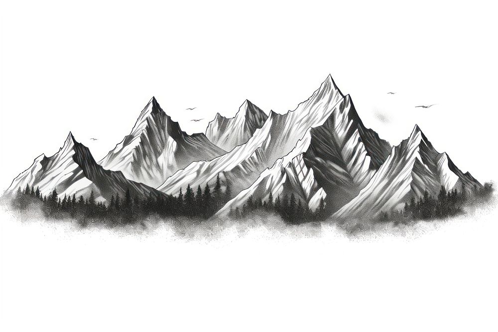 Mountain outdoors drawing nature. AI generated Image by rawpixel.