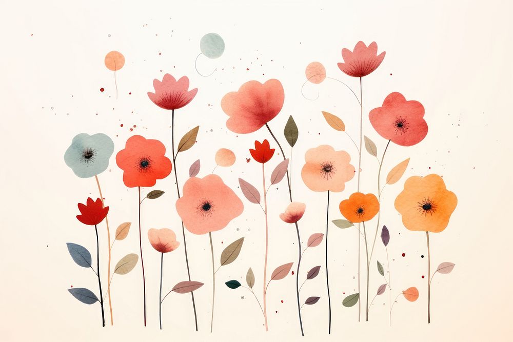 Pattern flower plant poppy. AI generated Image by rawpixel.