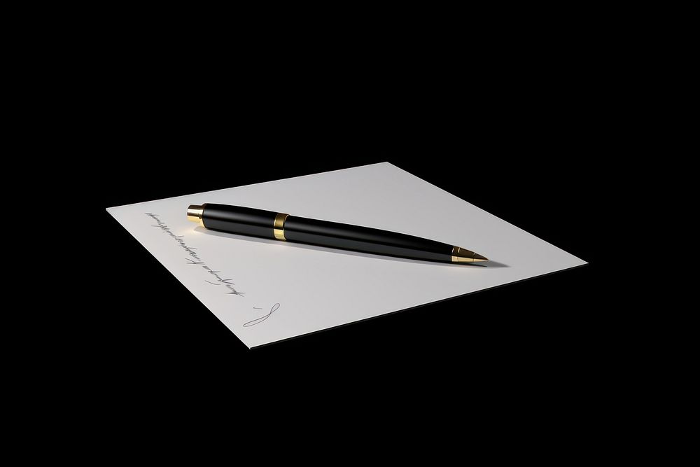 Pen paper black black background.