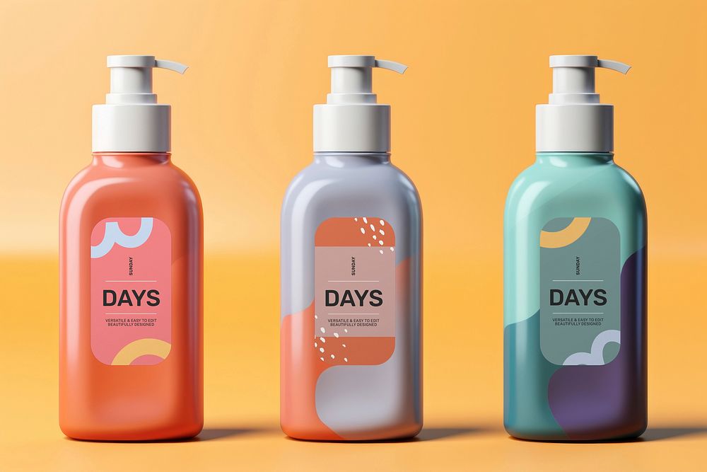 Pump bottle mockup, beauty product packaging psd