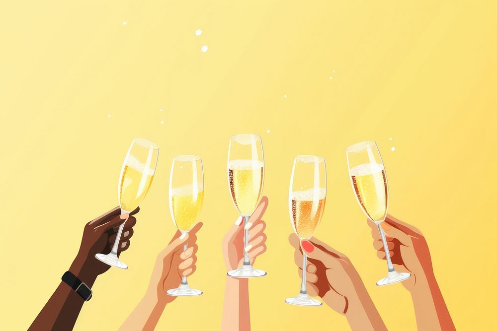 Champagne holding glass drink. AI generated Image by rawpixel.