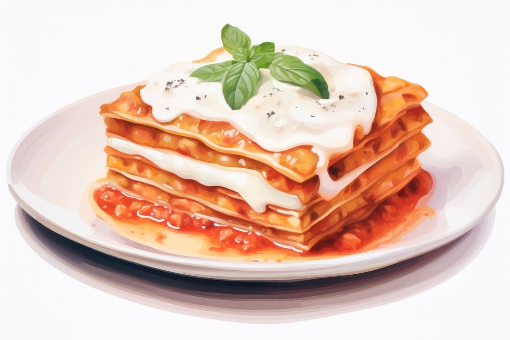 Lasagna food plate italian food. AI generated Image by rawpixel.