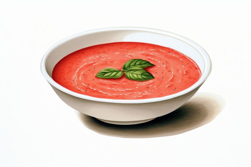 Tomato Basil Soup food basil soup. AI generated Image by rawpixel.