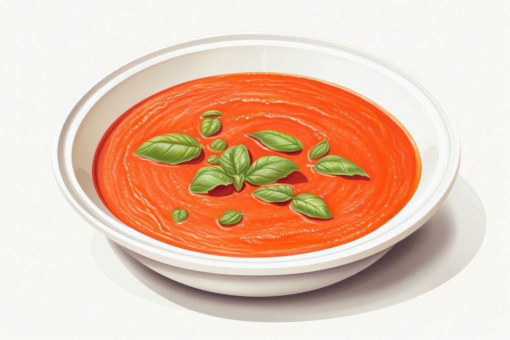 Tomato Basil Soup food soup basil. AI generated Image by rawpixel.