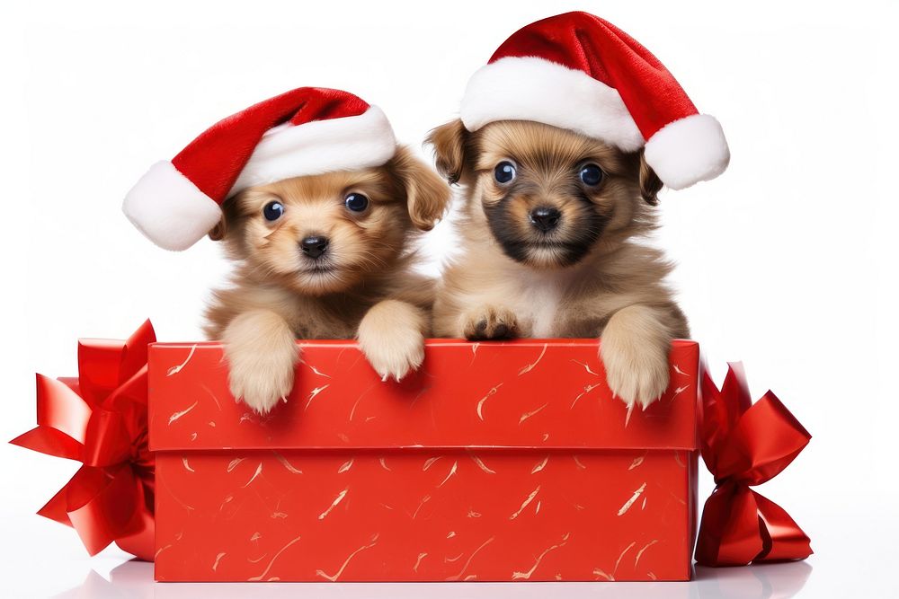 Christmas mammal animal puppy. AI generated Image by rawpixel.