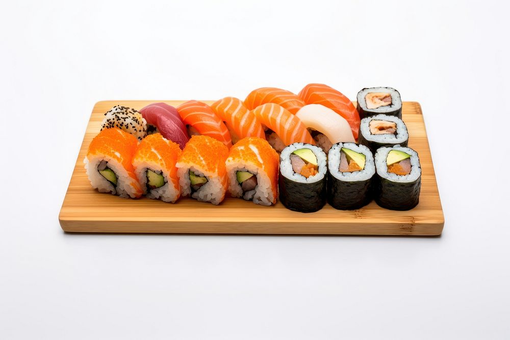 Sushi plate rice food. AI generated Image by rawpixel.
