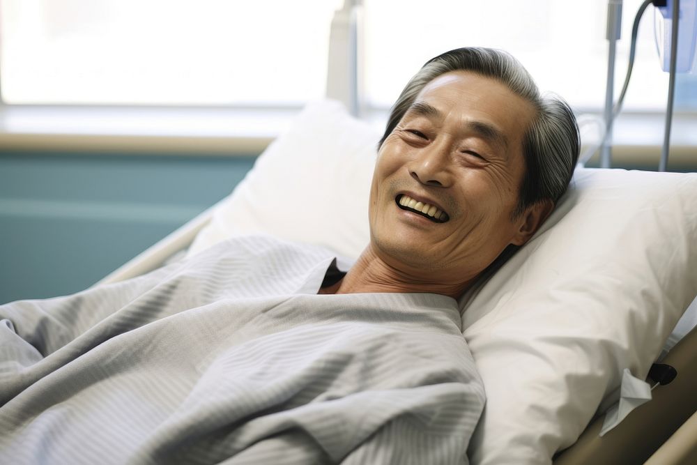 Hospital patient adult happy. AI generated Image by rawpixel.