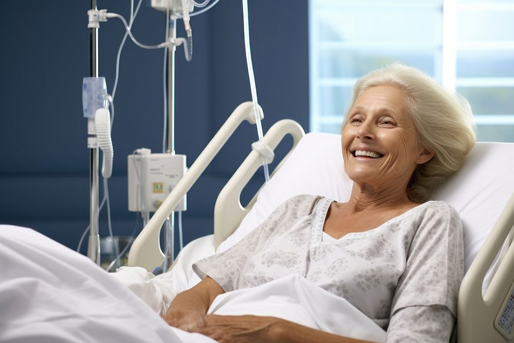 Hospital patient female adult. AI generated Image by rawpixel.