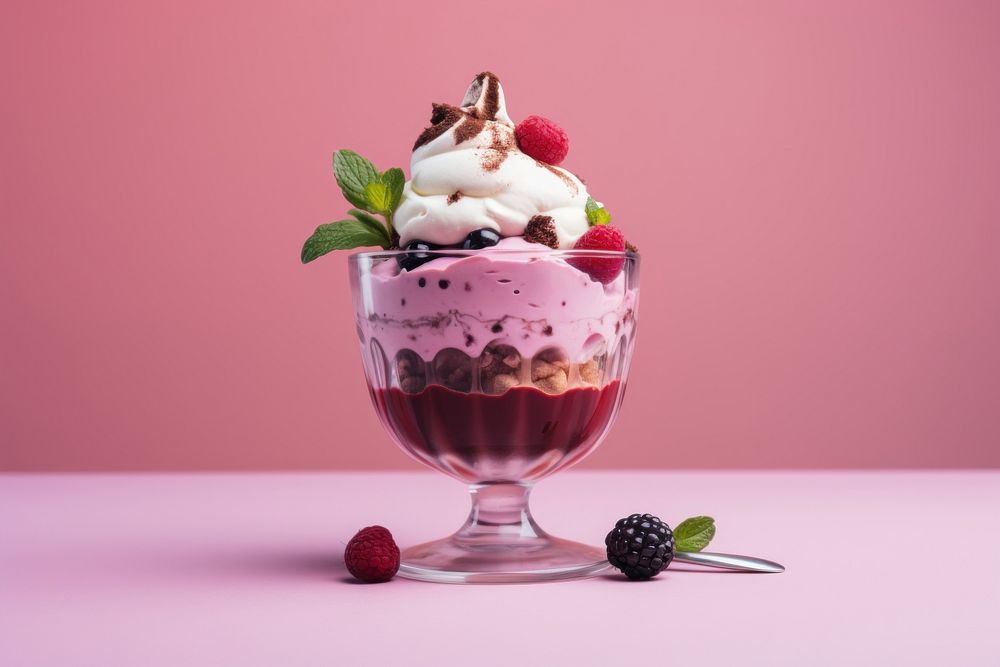 Dessert sundae cream food. AI generated Image by rawpixel.