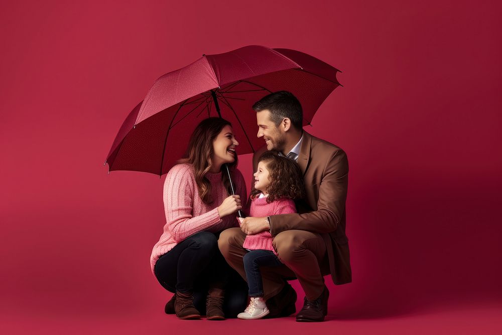 Umbrella portrait family adult. AI generated Image by rawpixel.
