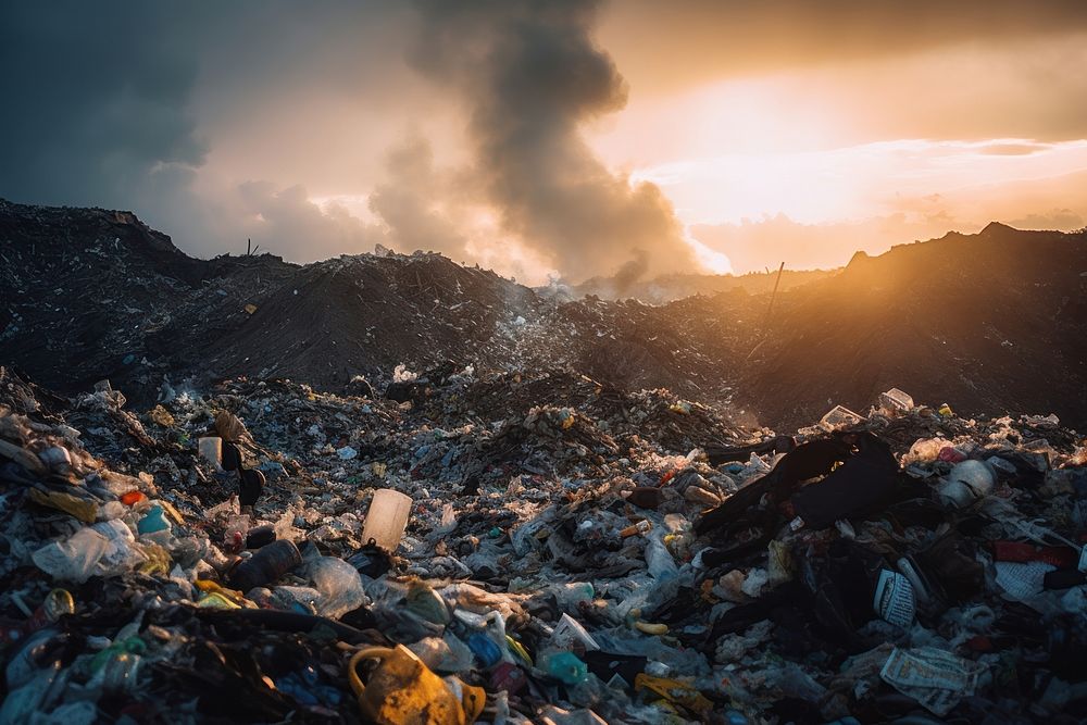 Garbage trash landscape pollution. 