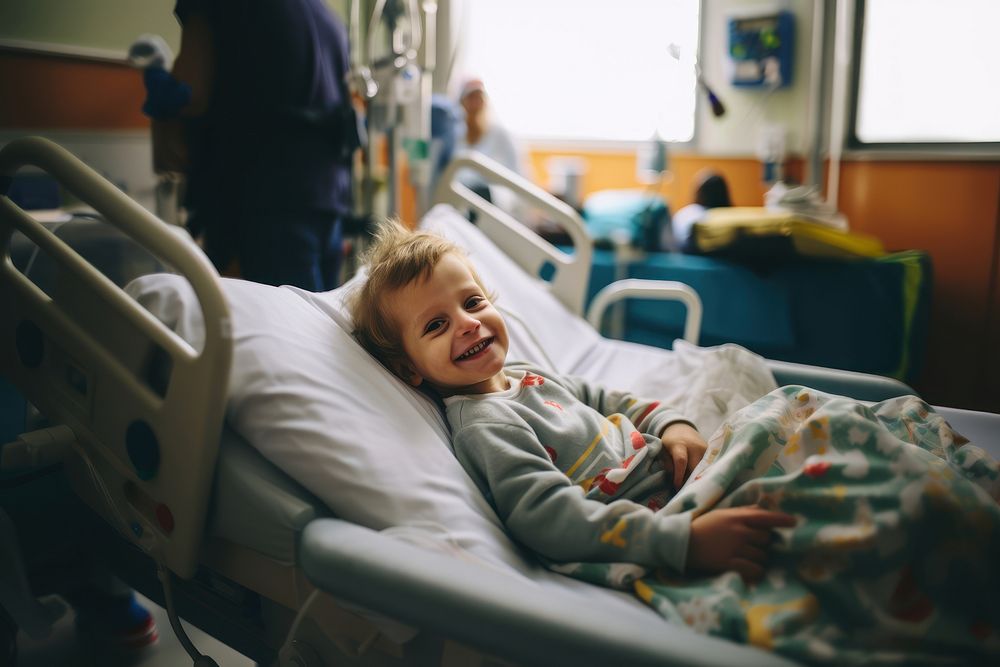 Hospital furniture child happy. AI generated Image by rawpixel.